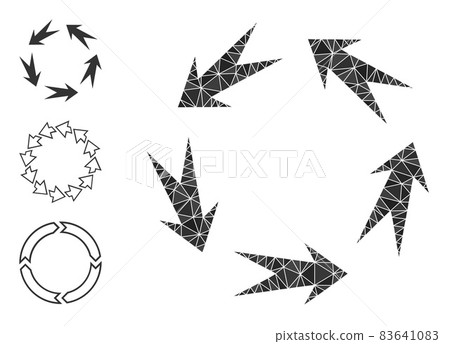 Vector Lowpoly Rotation Icon and Bonus Icons - Stock Illustration ...