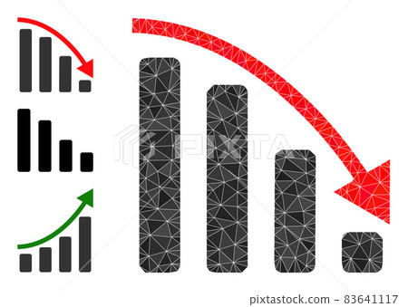 Vector Triangle Filled Negative Trend Icon with... - Stock Illustration ...