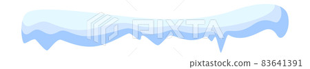 Snow edge. Frozen ice icicles hanging from roof Snow edge. Frozen ice icicles hanging from roof 83641391