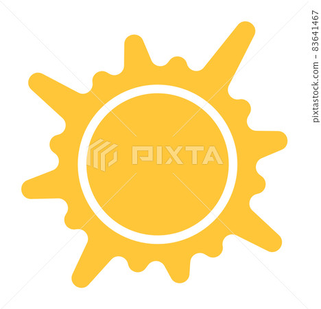 Sun with yellow rays. Simple flat icon 83641467