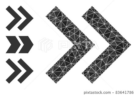 Vector Polygonal Shift Right Icon and Other Icons 83641786