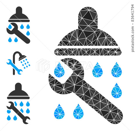 Vector Polygonal Shower Plumbing Icon and Similar Icons 83641794