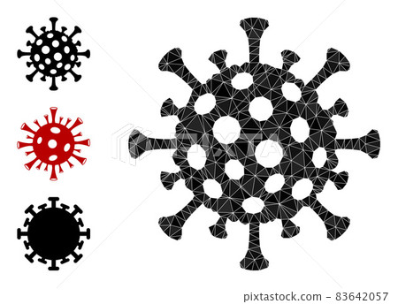 Vector Lowpoly Flu Virus Icon and Other Icons 83642057