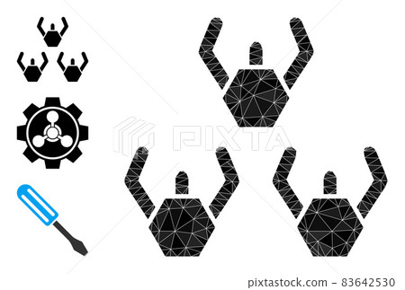 Vector Lowpoly Microrobots Icon and Bonus Icons Vector Lowpoly Microrobots Icon and Bonus Icons 83642530