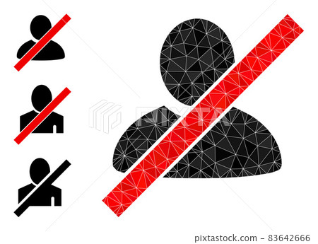Vector Triangle Filled Wrong User Icon with Similar Icons Vector Triangle Filled Wrong User Icon with Similar Icons 83642666