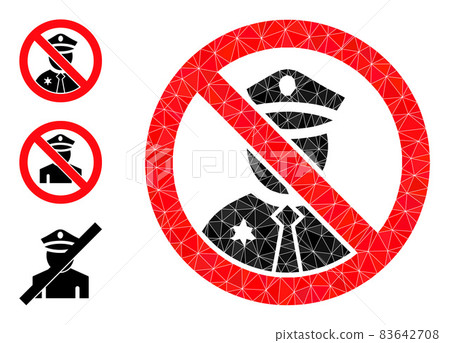Vector Lowpoly Forbiden Police Icon and Bonus... - Stock Illustration ...