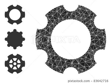 Vector Polygonal Gear Icon and Bonus Icons Vector Polygonal Gear Icon and Bonus Icons 83642716