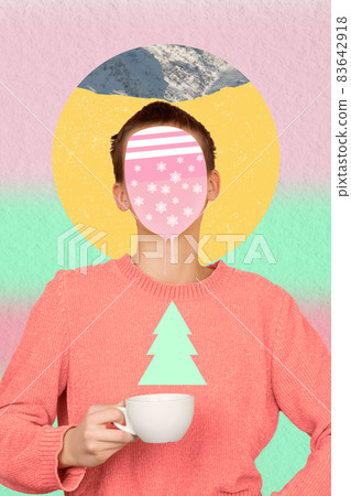 Modern design, contemporary art collage. Inspiration, idea, trendy urban magazine style. Woman with chains and fluid on background Modern design, contemporary art collage. Inspiration, idea, trendy urban magazine style. Woman with chains and fluid on background 83642918