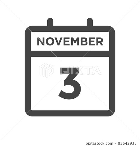 November 3 Calendar Day or Calender Date for Deadlines or Appointment 83642933