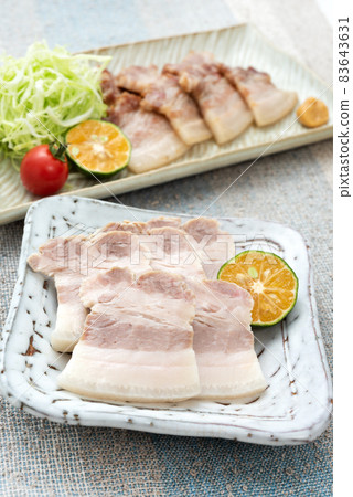 Okinawan cuisine, salted soup car and saute 83643631