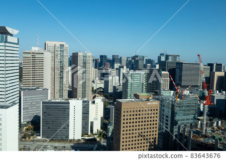 Bird's-eye view of buildings (Tokyo Toranomon-Kasumigaseki area) 83643676