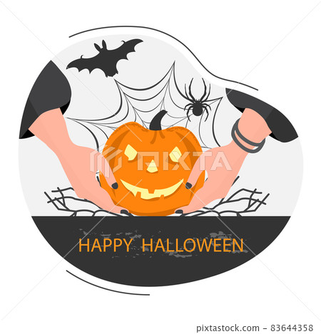 Vector Halloween Party Decoration Jack Hands Witch Vector Halloween Party Decoration Jack Hands Witch 83644358