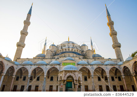 Blue Mosque at sunrise, Istanbul - Turkey. The largest mosque in Istanbul. Blue Mosque at sunrise, Istanbul - Turkey. The largest mosque in Istanbul. 83644529