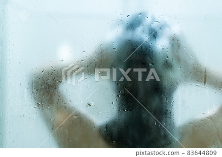 Woman enjoy taking a shower and bath. Woman enjoy taking a shower and bath. 83644809