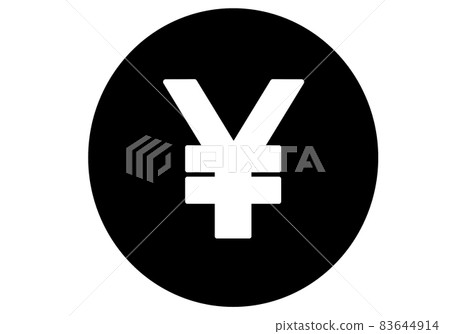 1 coin-yen symbol (black) 1 coin-yen symbol (black) 83644914