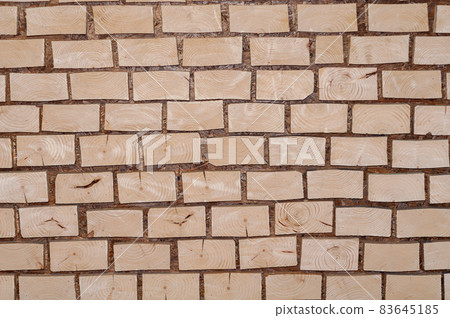 Wooden texture with chopped pieces tree, rough wood surface 83645185