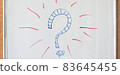 Question mark written in marker on white board 83645455