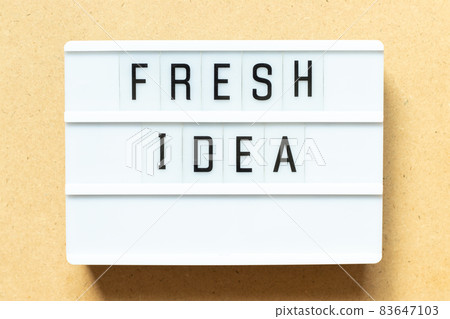 Lightbox with word fresh idea on wood background Lightbox with word fresh idea on wood background 83647103