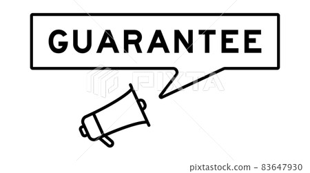 Megaphone icon with speech bubble in word guarantee on white background 83647930