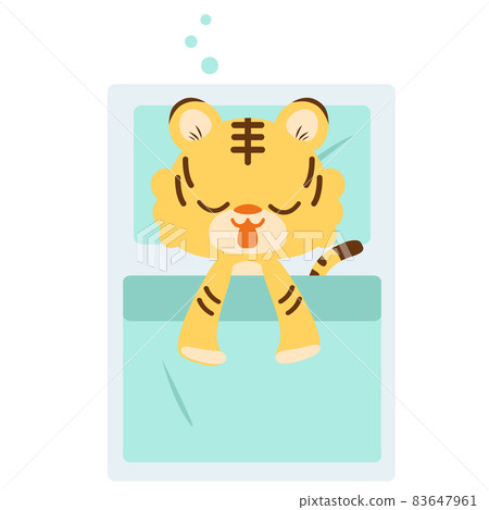 Tiger sleeping on a futon 83647961