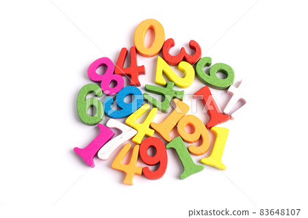 Math number colorful on white background, education study mathematics learning teach concept. Math number colorful on white background, education study mathematics learning teach concept. 83648107