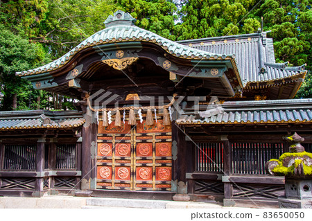 Japanese heritage Sendai Toshogu main shrine, Karamon and transparent fence 83650050