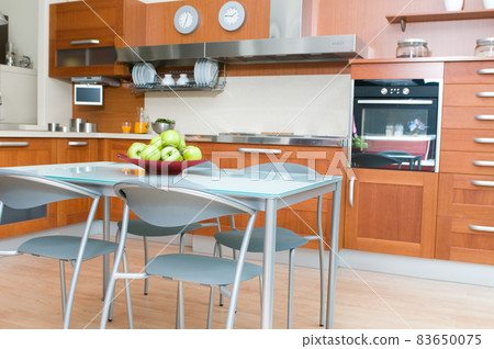 modern kitchen in a house with its appliances 83650075