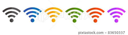 Wi-Fi icons with a wide variety of colors 83650337