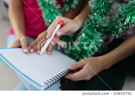 Empty diary page and pen 83650792