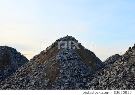 Concrete after crushing for recycling.  83650933