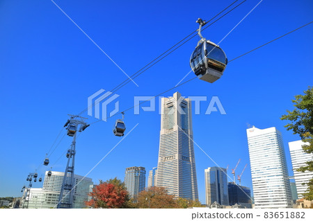 [Kanagawa Prefecture] Yokohama Air Cabin and Landmark Tower under clear skies 83651882