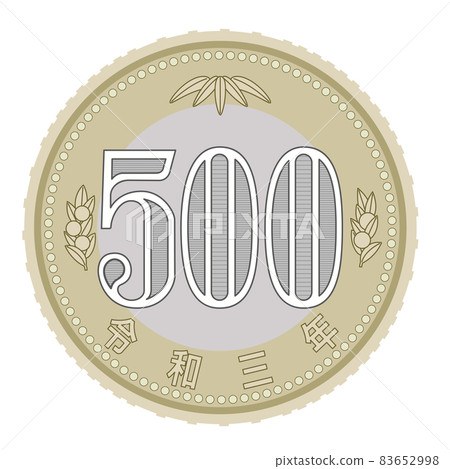 新 500 日元硬幣的插圖 83652998