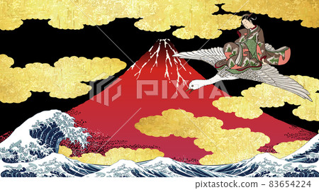 神奈川海浪和微風，晴朗的早晨和鳥上的女孩 83654224