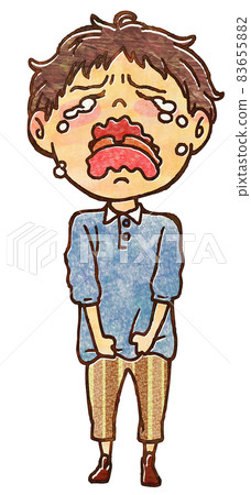 Illustration of a crying child with a texture - Stock Illustration ...