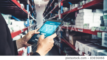 Warehouse management innovative software in computer for real time monitoring Warehouse management innovative software in computer for real time monitoring 83656066