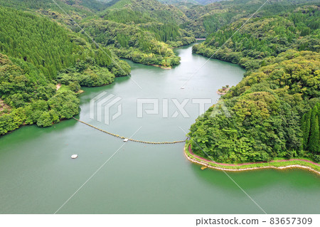 Aerial view of Takeyama Dam Park in Kirishima City Aerial view of Takeyama Dam Park in Kirishima City 83657309