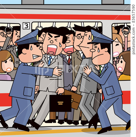上班族在高峰時間火車上飽受堵車之苦 83657590