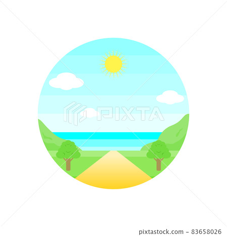 通往大海的筆直道路的圖標 通往大海的筆直道路的圖標 83658026