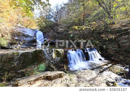 Beautiful, waterfall scenery, autumn scenery, 83658187