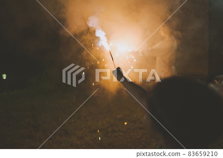 handheld fireworks, child, whelp 83659210