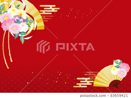 新年背景折扇和水引 新年背景折扇和水引 83659421
