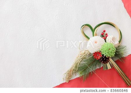 New Year's decoration Shimenawa decoration made of knob work 83660846