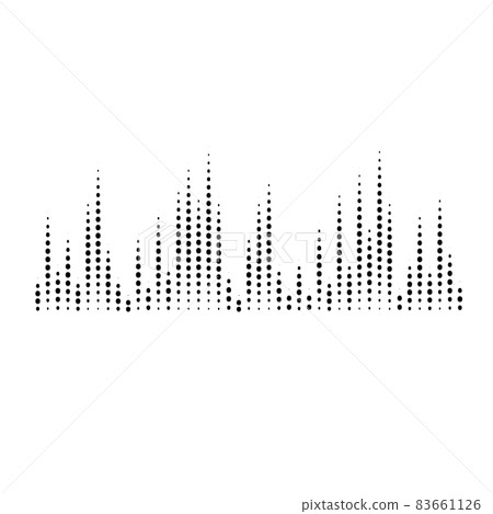 Abstract dotted equalizer. Vertical dots. Vector illustration of a graphic eq Abstract dotted equalizer. Vertical dots. Vector illustration of a graphic eq 83661126
