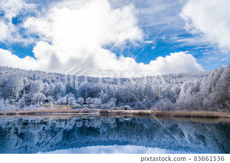 【冬季素材】日尻高原的霧凇和倒影【長野縣】 83661536