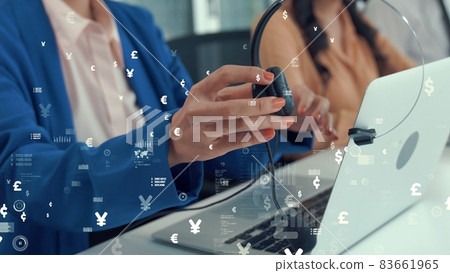 Customer support call center provide data with envisional graphic 83661965