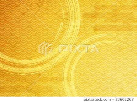 Japanese pattern_gold leaf brush pattern... - Stock Illustration ...