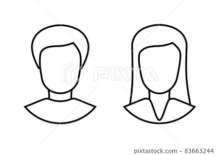 Man and woman avatar profile. Male and Female icon. 83663244