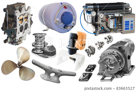 Set of yacht parts isolated on white 83663527