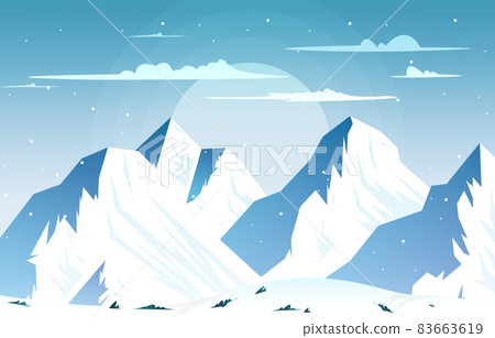 Snow High Peak Mountain Frozen Ice Nature Landscape Adventure Illustration 83663619