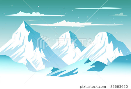 Snow High Peak Mountain Frozen Ice Nature Landscape Adventure Illustration 83663620